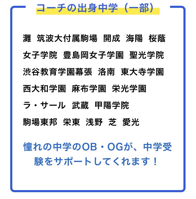 スタディコーチの出身中学